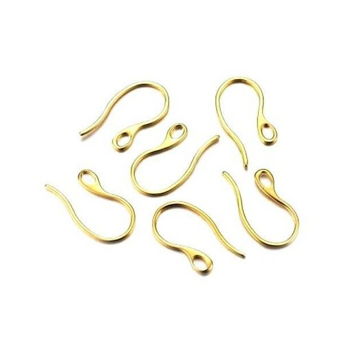 H011019g pax 6 boucles d'oreille crochets epais 22 mm acier inoxydable coloris doré