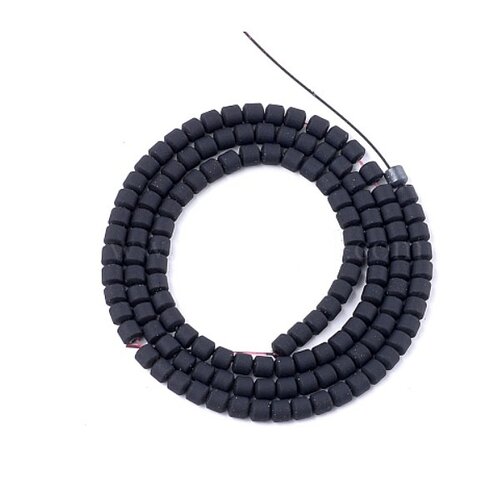 Ht1161217 lot 1 fil d'environ 125 perles rondelles 3 par 3mm, hématite peinte coloris noir