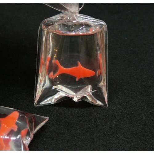 Ps110104667 pax 2 pendentifs poisson orange dans sachet 50mm avec attache coloris argent