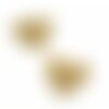 Ps11754224 pax 4 pendentifs coeur style emaillé 10 mm café au lait metal couleur doré