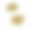 Ha04708g pax 2 pendentifs, forme géométrique 10 mm acier inoxydable couleur doré