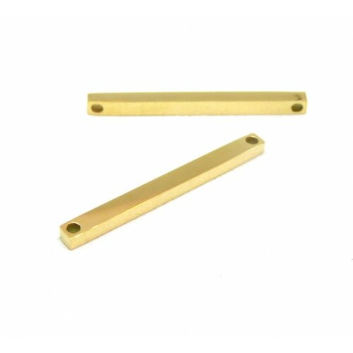 Bu11191010112324 pax 1 pendentif, connecteur tige rectangle 3 par 35 mm, acier inoxydable couleur doré