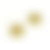 Bu11200912134841 pax 2 pendentifs, médaillon avec étoile 10 mm acier inoxydable coloris doré