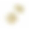 Bu11191216133818 pax 2 pendentifs, connecteur yoga ohm dans médaillon 15mm acier inoxydable coloris doré
