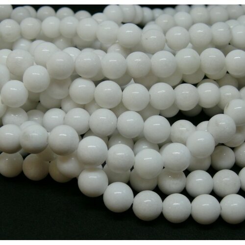 Hd263 lot 1 fil d'environ 95 perles rondes jade mashan blanc 4mm xs01
