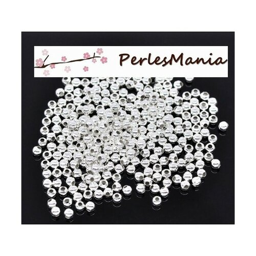 Ps1116061h pax 500 perles intercalaires passants 3mm métal coloris argent vif