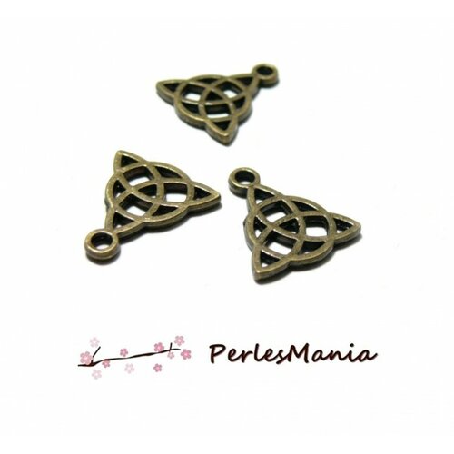 H16269 pax10 pendentifs, breloques symbole celte, celtique, tribal 15 mm métal coloris bronze