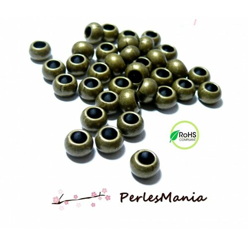 Ps1195213 pax 20 perles intercalaires, rondelles 9mm, metal couleur bronze