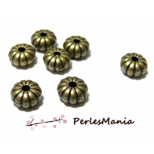 Ref 2y1519 pax 20 perles intercalaires potiron metal couleur bronze