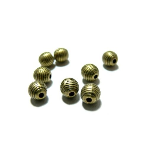 H6662 pax 20 perles intercalaires style rayures coloris bronze