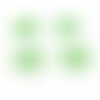 Ae112177 lot de 4 pendentifs filigrane fleur de sakura 17 mm coloris vert