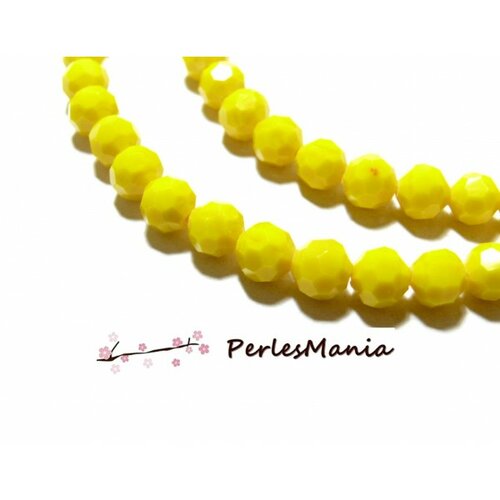 1 fil d'environ 200 perles rondes à facettes en verre 2mm jaune h166602f