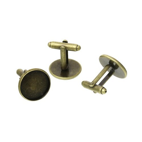Ps1150544 pax 6 supports boutons de manchettes 16mm cuivre coloris bronze