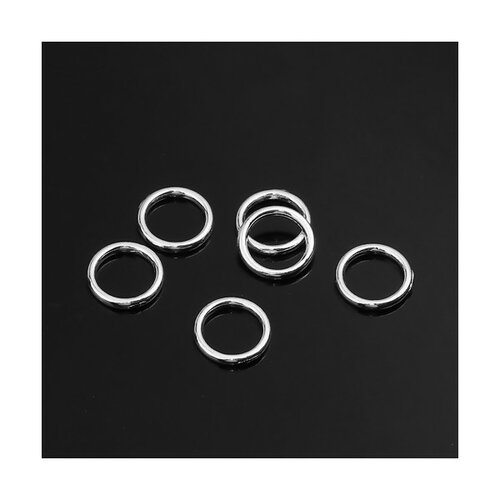 Ps110110457 pax 50 anneaux fermés connecteur rond cercle 10mm métal couleur argent vif