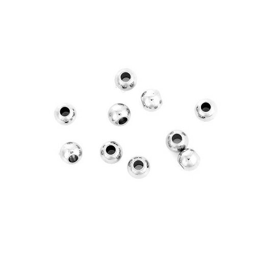 Ps110084304 pax 10 perles intercalaire rondes 6 mm acier inoxydable 304