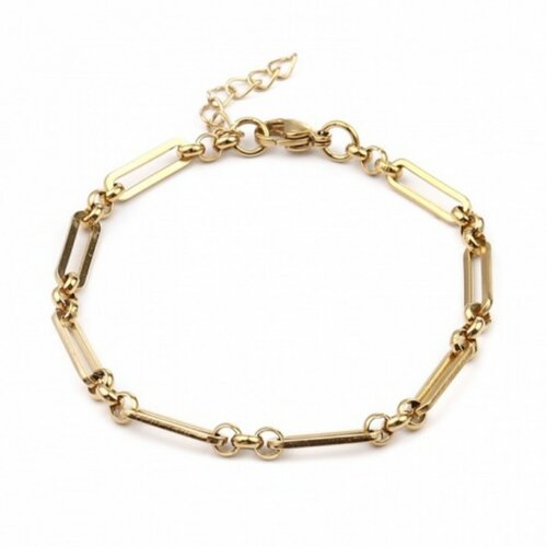 S11657583 pax 1 bracelet - gourmette 18 cm - grosse maille - en acier inoxydable 304 - coloris doré