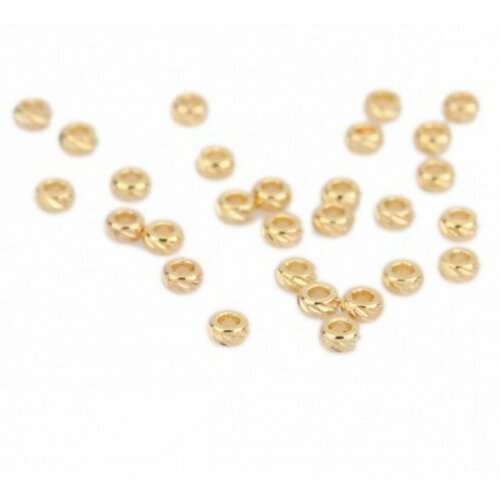 Ps110210545 pax 10 perles intercalaires, rondelles 3 mm, cuivre plaqué or 18kt