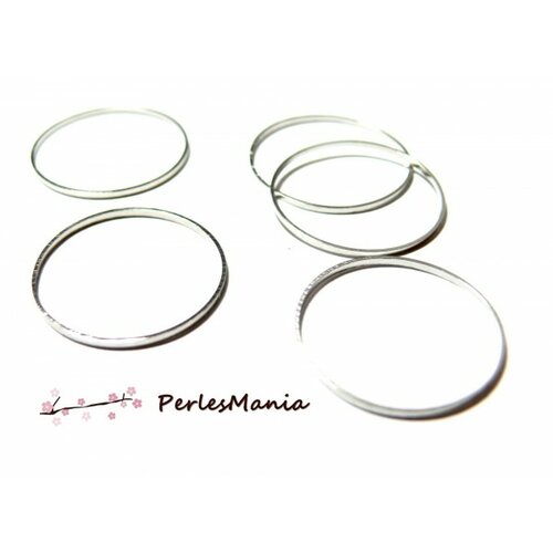 H1118708 pax 50 pendentifs petits anneaux connecteur fermé rond 8 mm metal couleur argent platine