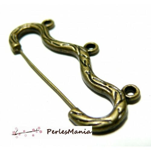 Ps1123160 pax 4 broches triples anneaux metal couleur bronze