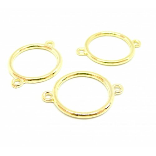 Ps11696082 pax 4 pendentifs, anneaux connecteur fermé rond 33 mm métal coloris doré