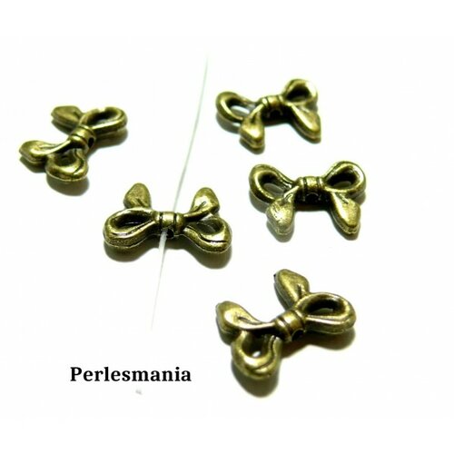 Ref 2d4454 pax 20 perles intercalaires nœuds 14 mm métal coloris bronze