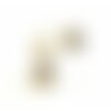 Ps110118542 pax 4 boucles d'oreille puce à pompons gris clair 12 mm avec attache métal couleur dore