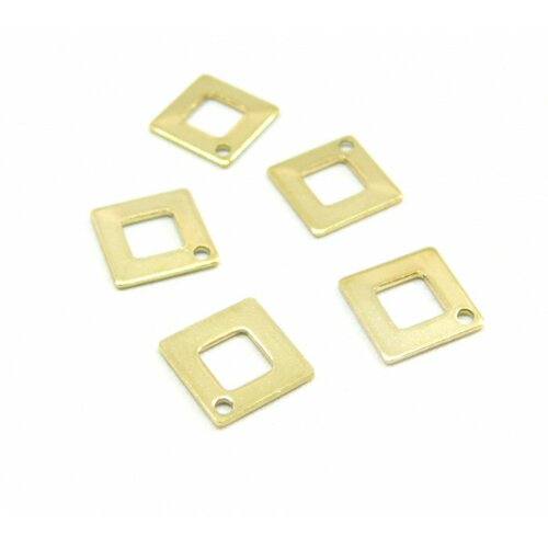 Hg12707g pax 5 pendentifs losange 14 mm en acier inoxydable 304 couleur doré, placage ionique