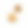 Ps110118736 pax 1 paire de boucles d'oreille crochet - étoile martelée  29 mm -  cuivre- plaqué or 18kt