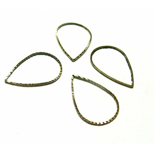 Bn1135574 pax 20 pendentifs connecteur goutte laiton coloris bronze 25 par 17mm