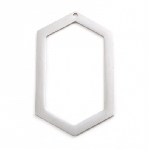 Ps11765858 pax 1 pendentif -  forme géométrique polygone - 52 mm - argenté en acier inoxydable 304 - pour bijoux raffinés