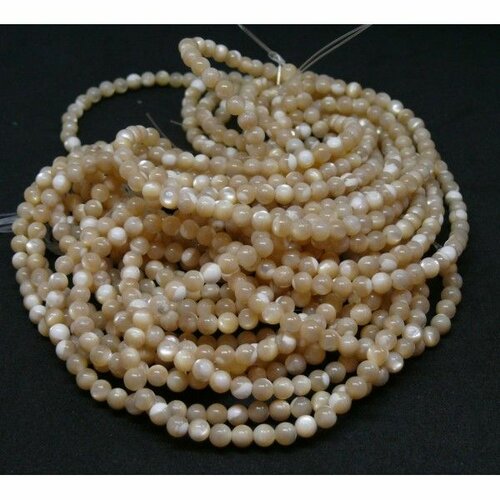 Bu1122021411011a lot de 20 cm de perles de nacre véritable beige crème rondes 3 mm