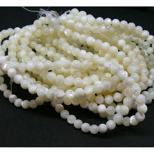 Bu1122021411011 lot de 20 cm de perles de nacre véritable blanc crème rondes 3 mm