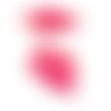 Ae117017 lot de 2 estampes - pendentif filigrane feuille 24 par 40mm - laiton coloris rose fluo