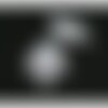 Ae117017 lot de 2 estampes - pendentif filigrane feuille 24 par 40mm - laiton coloris blanc