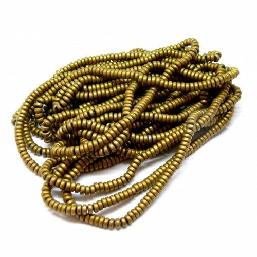 Bu11210105161214 lot 1 fil d'environ 40 cm hématite rondelles 4 mm coloris bronze mat coloris no4
