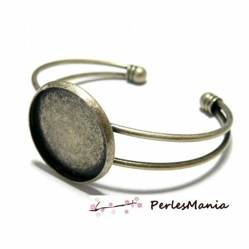 Lot 1 support de bracelet qualité 14mm bronze pour collage digitale et création debijoux