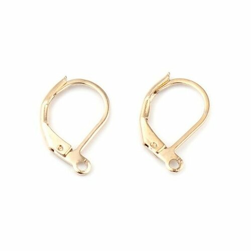 Ps11666851 pax 10 boucles d'oreille dormeuses simple avec attache cuivre finition doré clair
