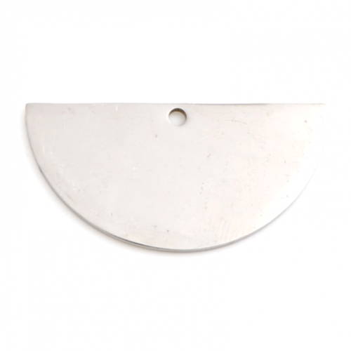 Ps11765786 pax 2 pendentifs demi cercle 30 mm, acier inoxydable finition argenté
