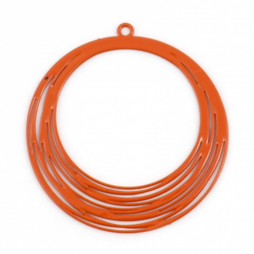 Ps11846235 pax 4 pendentifs filigrane, cercle 30 mm coloris orange