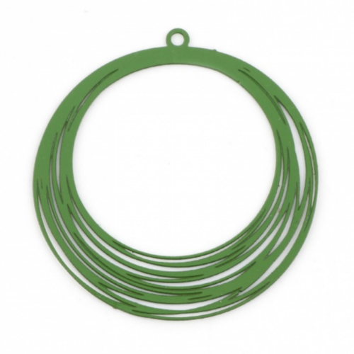Ps11846230 pax 4 pendentifs filigrane, cercle 30 mm coloris vert