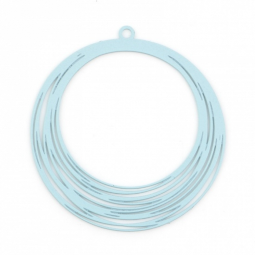 Ps11846231 pax 4 pendentifs filigrane, cercle 30 mm coloris bleu ciel