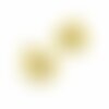 Bu11191207173342a pax 2 pendentifs - médaillon fleur de lotus - 11 mm - doré en acier inoxydable  - pour bijoux raffinés