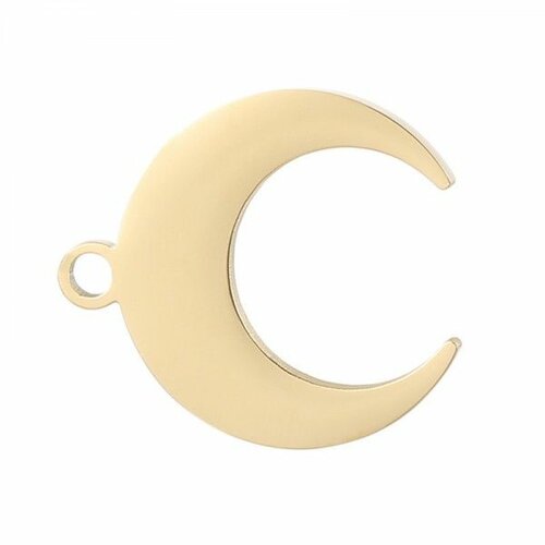 Bu11220415162900 pax 1 pendentif - forme lune corne- 15 mm - doré en acier inoxydable 304 - pour bijoux raffinés