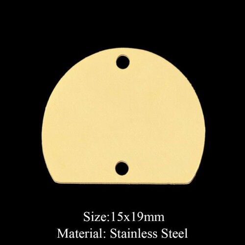 Bu11220402111920 no 26 pax 1 breloque -connecteur dome 15 par 19 mm - doré en acier inoxydable 201 - placage ionique