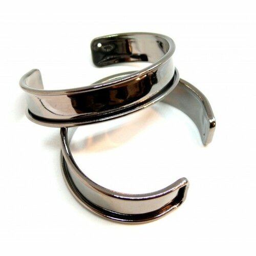 Bn1131171 pax 1 support bracelet jonc manchette à décorer pour cordon plat 11mm finition gun métal