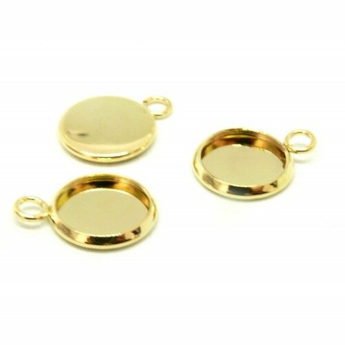 Hz03001cg pax 4 supports de pendentif 20 mm acier inoxydable 304 finition doré 18kt