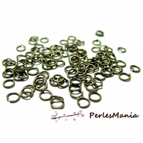 Ps1101782 pax 250 anneaux de jonction 5mm par 0,7mm métal finition bronze