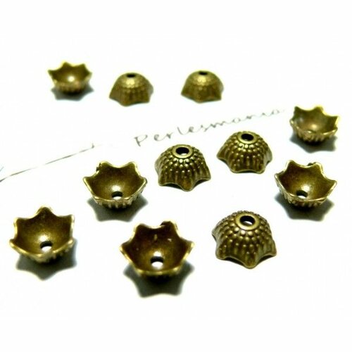 H11862y pax 20 caps, coupelles métal coloris bronze