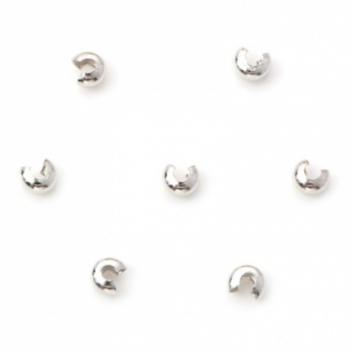 Ps11859309 pax 50 caches perles à écraser 4mm métal finition argent platine