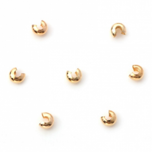 Ps11859307 pax 50 caches perles à écraser 4mm métal finition doré